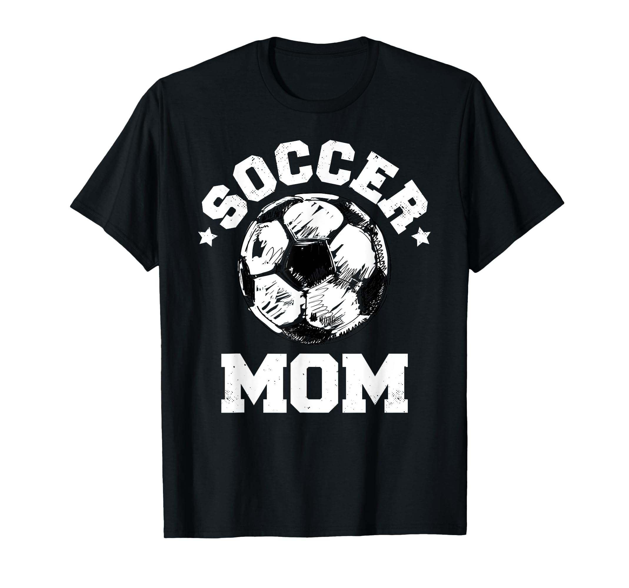 Soccer Mom Funny Soccer Ball Distressed T-Shirt - Custom Art Print Unisex - T-Shirt, Sweatshirt, Hoodie