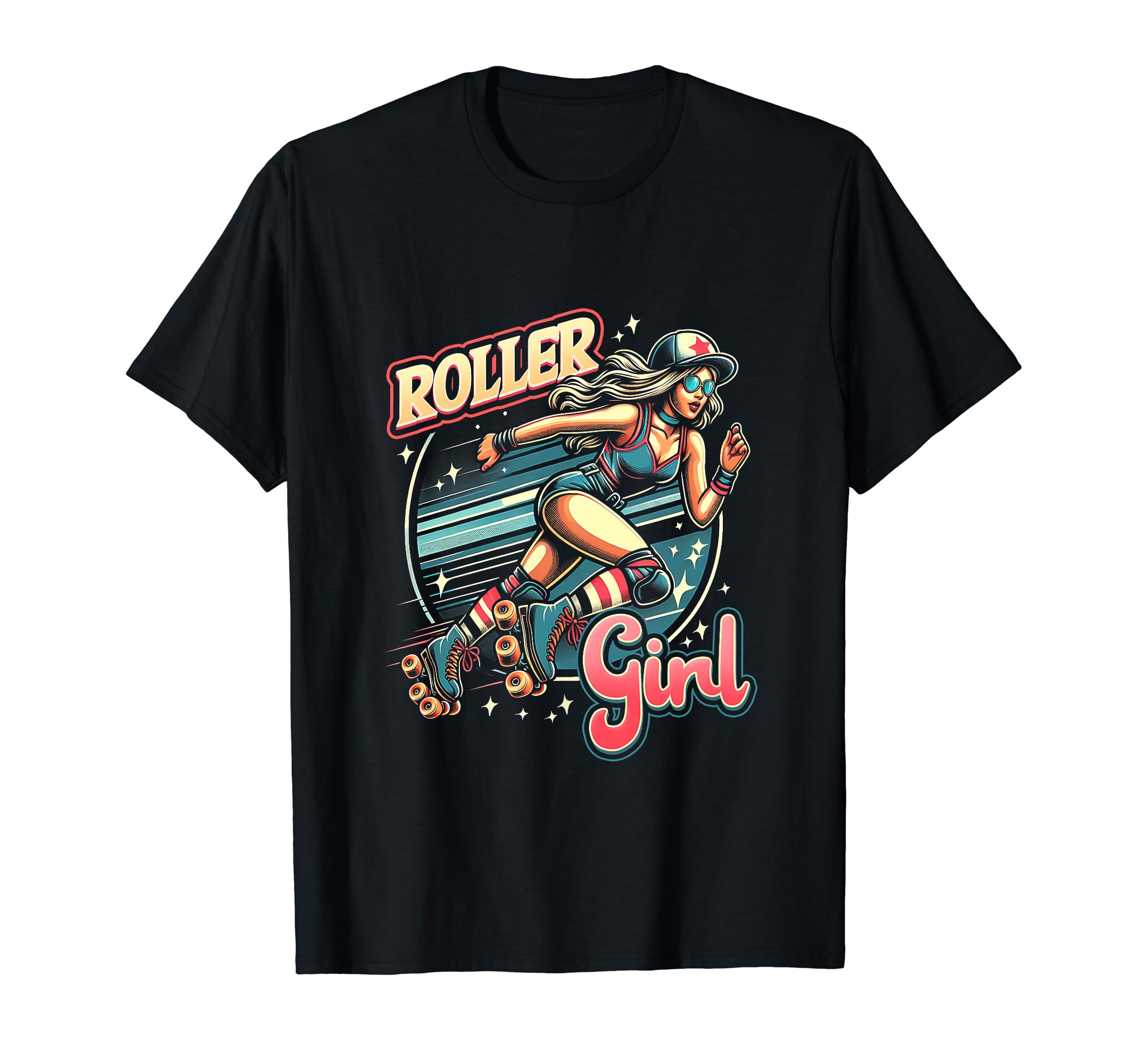 Roller Skater Skating 70S 80S 90S T-Shirt - Custom Art Print Men Women - T-Shirt, Sweatshirt, Hoodie