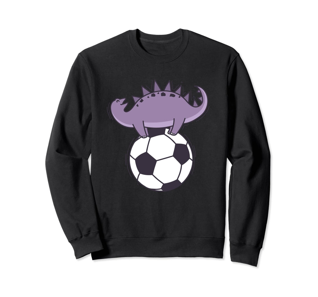 Dino Loves Soccer Dinosaur Sweatshirt - Casual Everyday Wear Men Women - T-Shirt, Sweatshirt, Hoodie