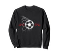 Soccer Ball Heartbeat Players Sweatshirt - Fun Novelty Design for Adults - T-Shirt, Sweatshirt, Hoodie