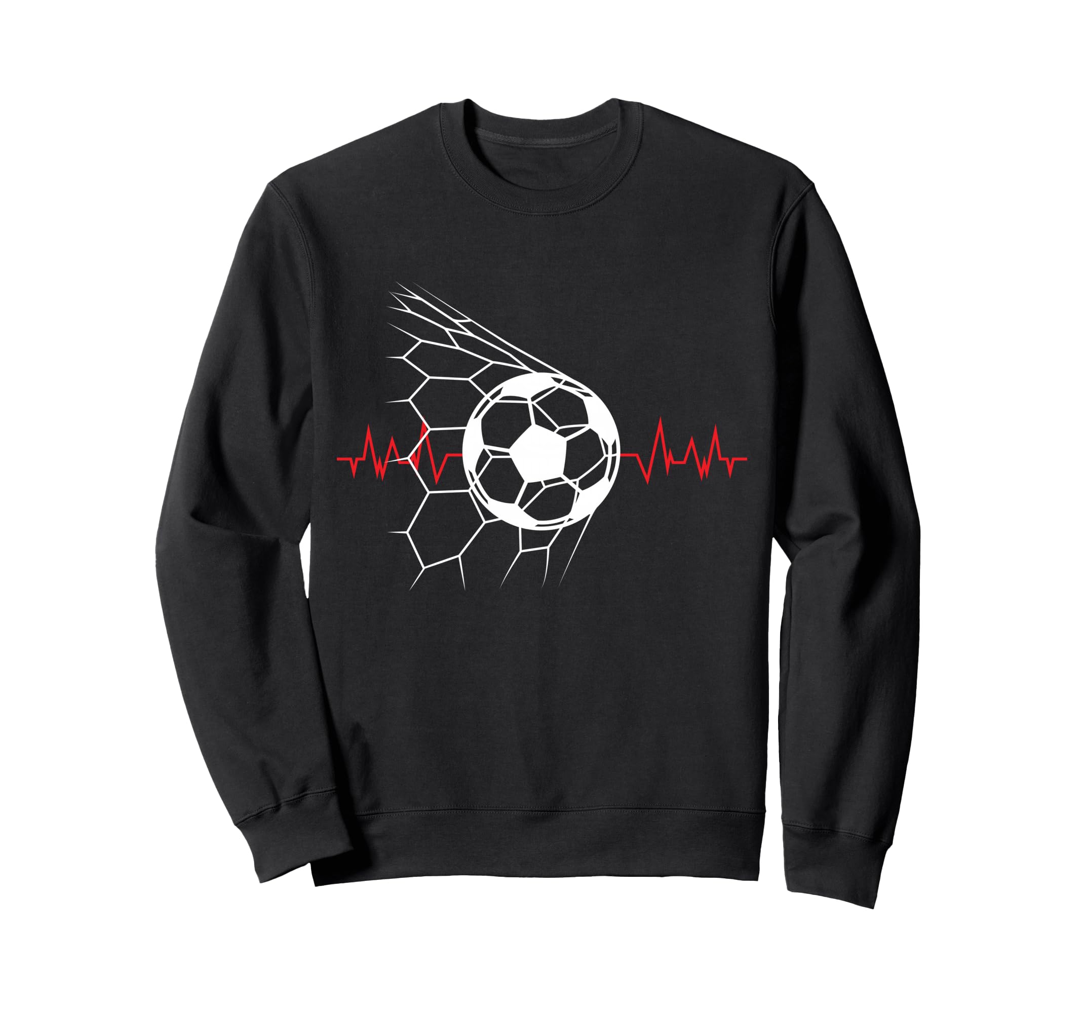 Soccer Ball Heartbeat Players Sweatshirt - Fun Novelty Design for Adults - T-Shirt, Sweatshirt, Hoodie