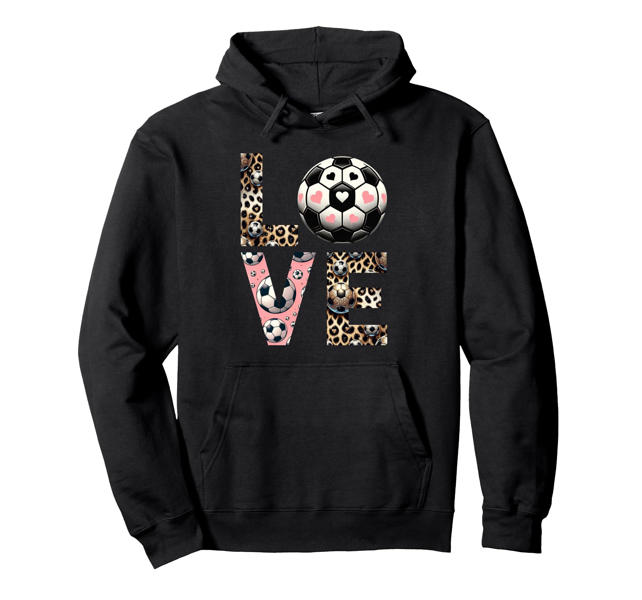 Love Soccer Leopard Soccer Player Sports Hoodie - Minimalist Print Unisex - T-Shirt, Sweatshirt, Hoodie