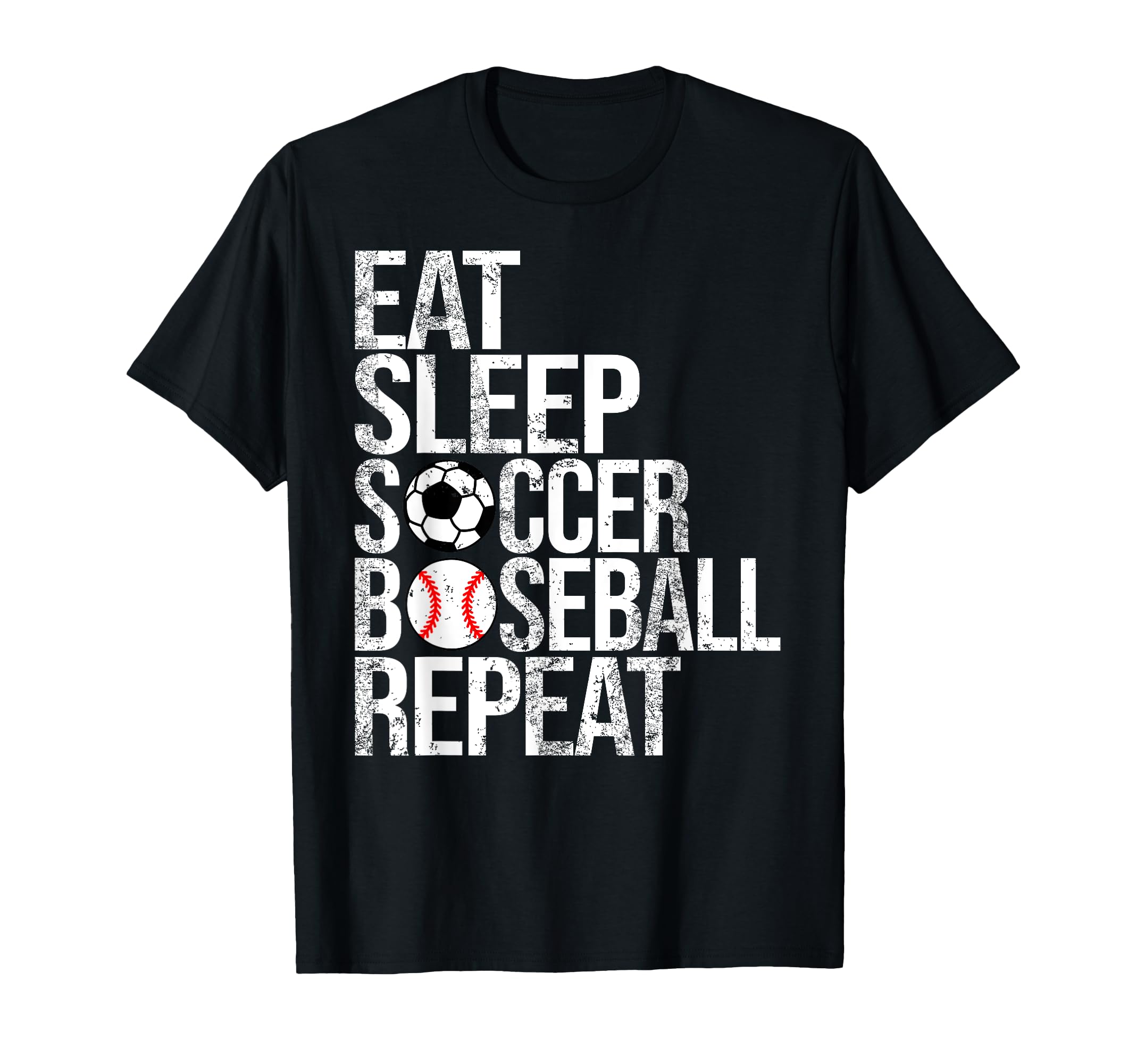 Eat Sleep Soccer Baseball Repeat T-Shirt - Minimalist Print for Adults - T-Shirt, Sweatshirt, Hoodie