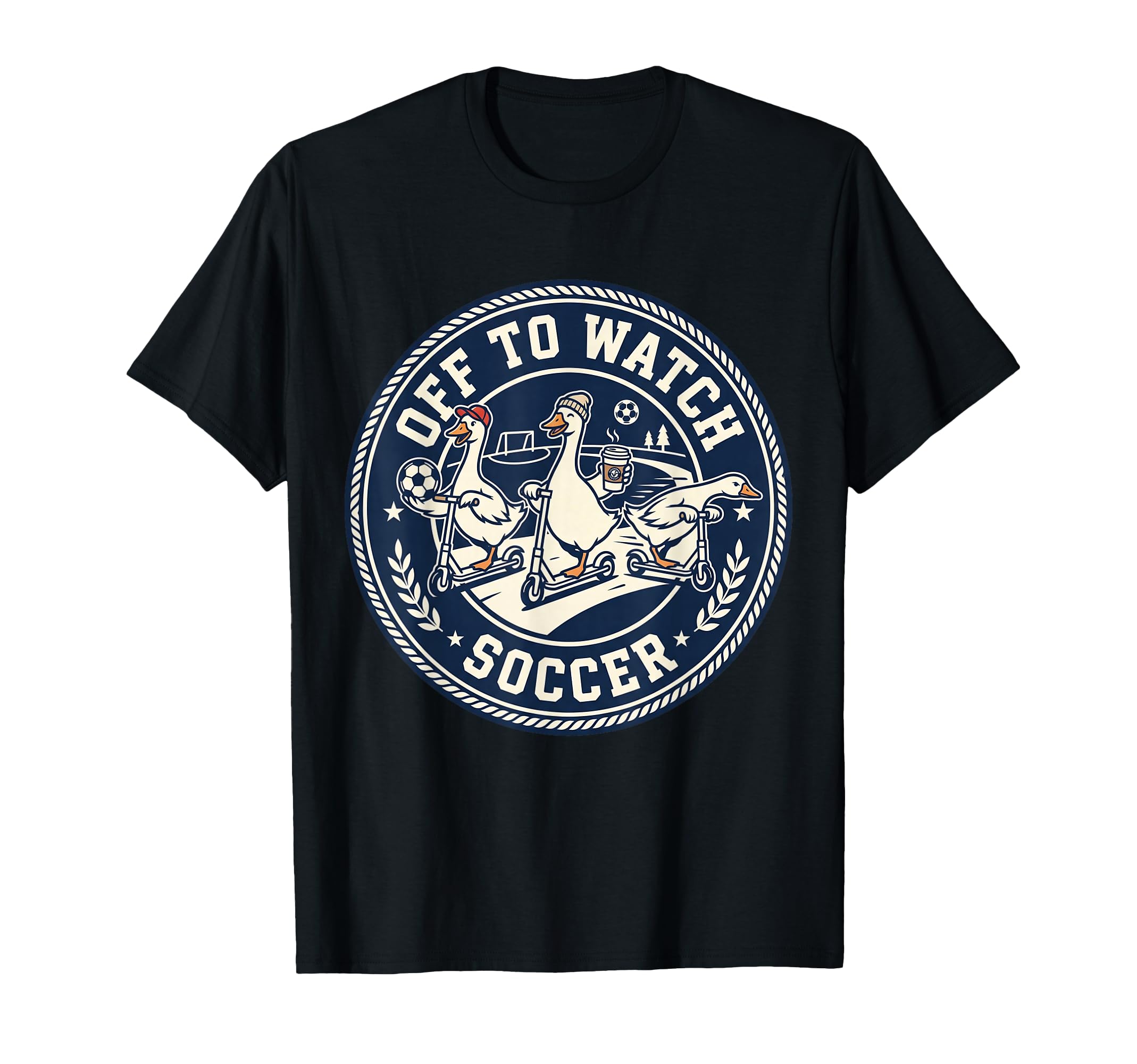 Off To Watch Soccer Silly Goose T-Shirt - Aesthetic Graphic for Adults - T-Shirt, Sweatshirt, Hoodie