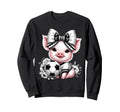 Pig Black White Soccer Coquette Bow Sweatshirt - Novelty Apparel Unisex - T-Shirt, Sweatshirt, Hoodie