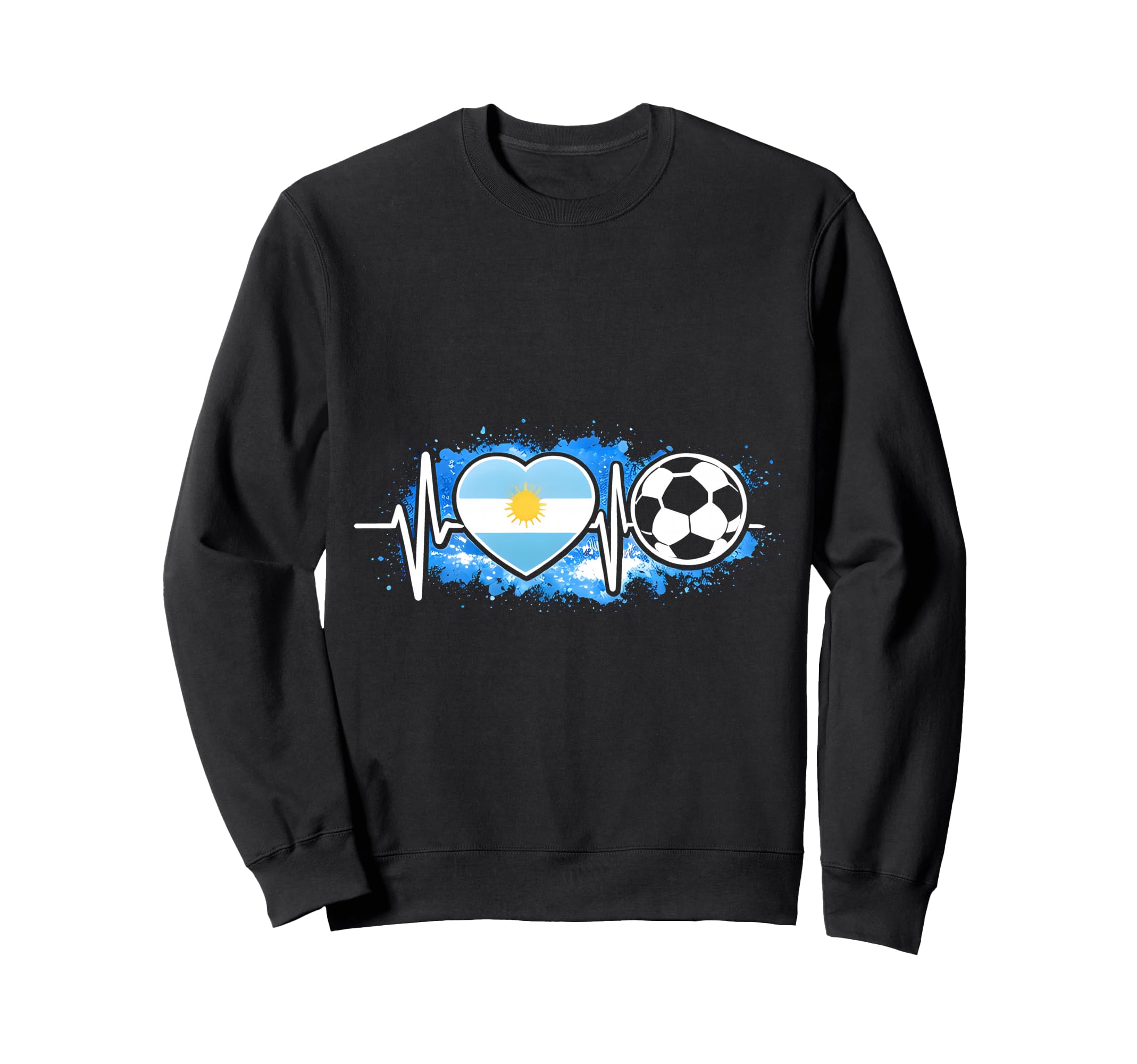 Heartbeat World Football Argentina Sweatshirt - Aesthetic Graphic Unisex - T-Shirt, Sweatshirt, Hoodie