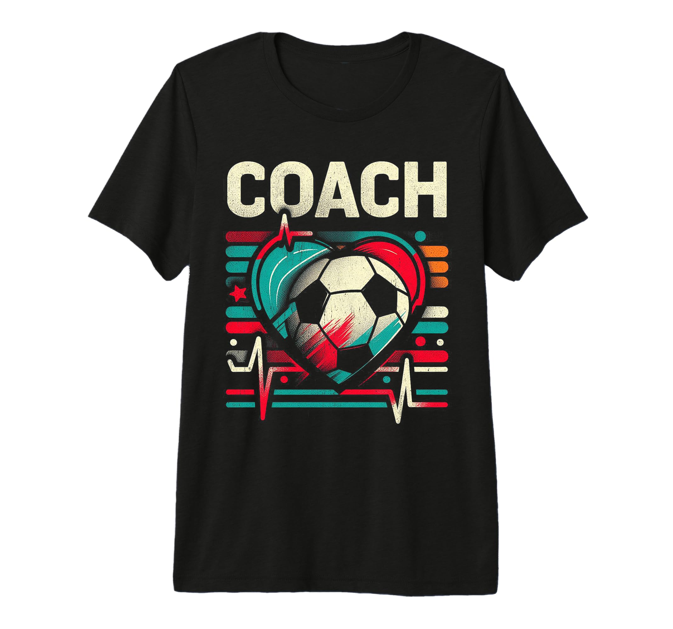 Soccer Coach Training Heart Beat T-Shirt - Minimalist Print for Adults - T-Shirt, Sweatshirt, Hoodie