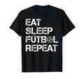 Eat Sleep Futbol Repeat Multi Color T-Shirt - Aesthetic Graphic Unisex - T-Shirt, Sweatshirt, Hoodie