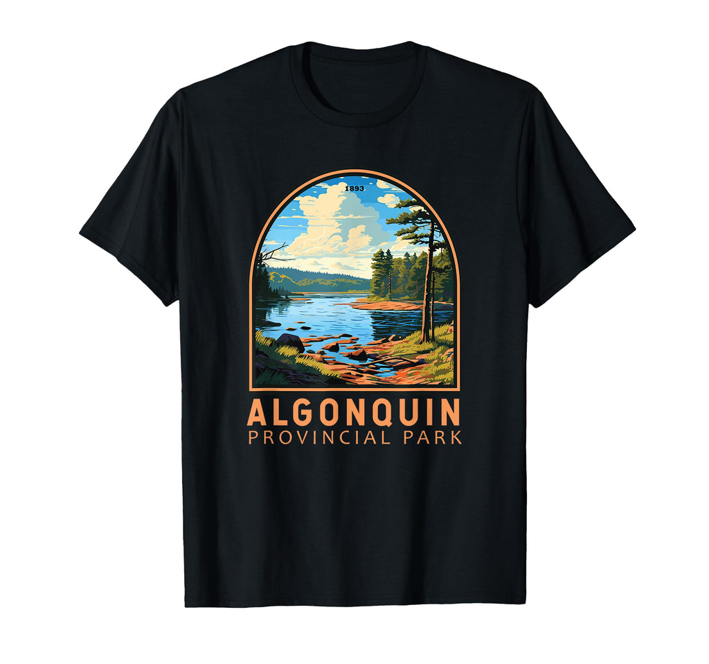 Algonquin Provincial Park Canada Emblem T-Shirt - Novelty Apparel Men Women - T-Shirt, Sweatshirt, Hoodie