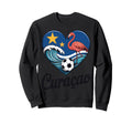 Cura Ao Soccer Heart Caribbean Sweatshirt - Minimalist Print Men Women - T-Shirt, Sweatshirt, Hoodie