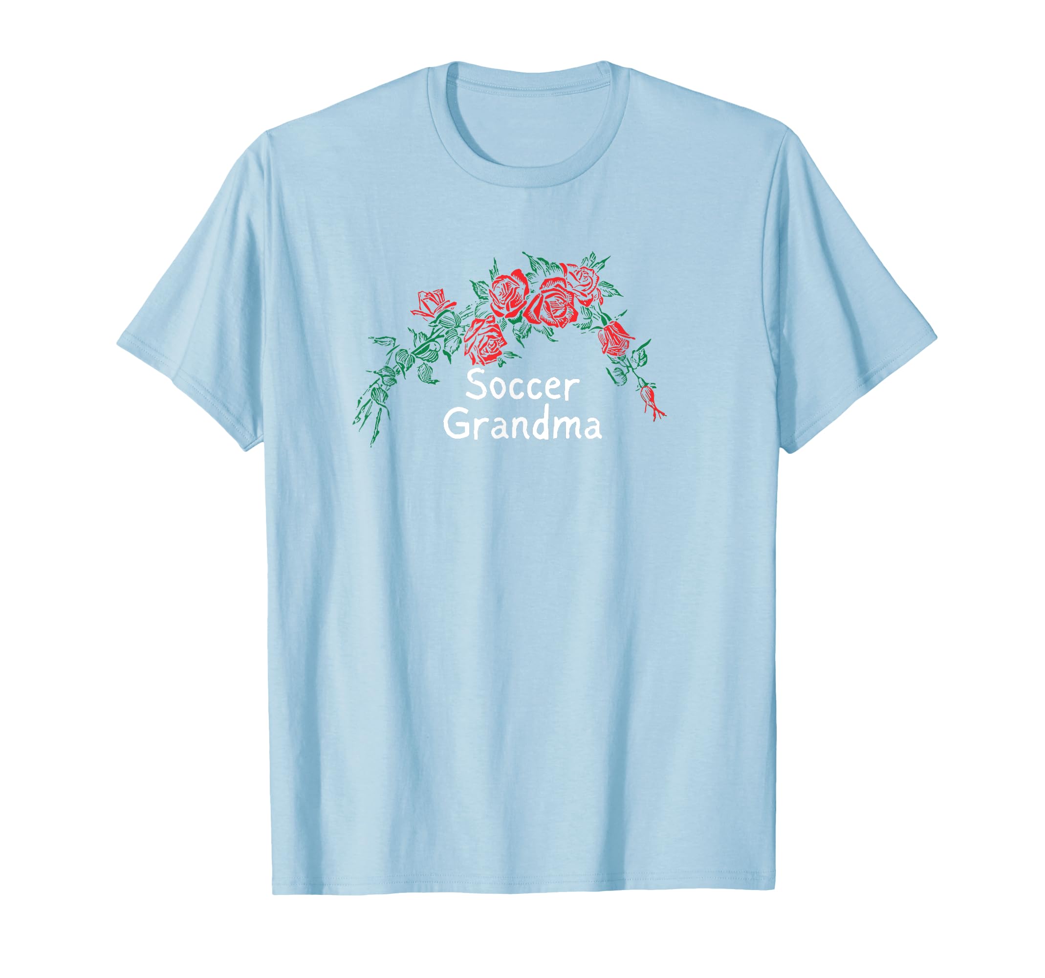 Flowers Red Soccer Grandma T-Shirt - Trendy Graphic Unisex - T-Shirt, Sweatshirt, Hoodie