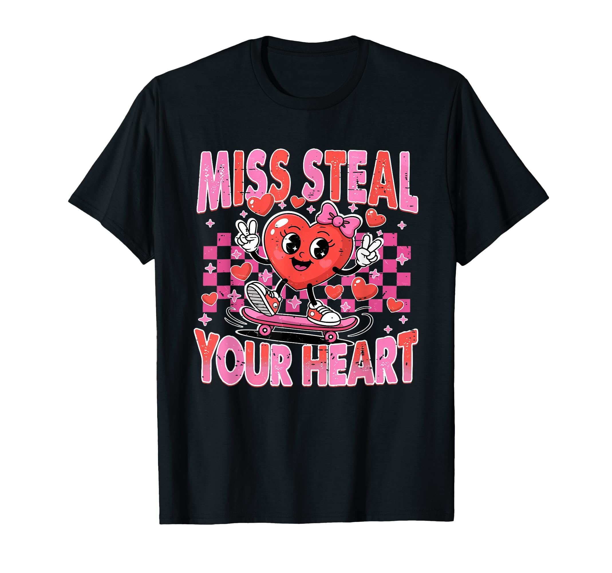 Checkered Miss Steal Your Heart T-Shirt - Novelty Apparel Men Women - T-Shirt, Sweatshirt, Hoodie