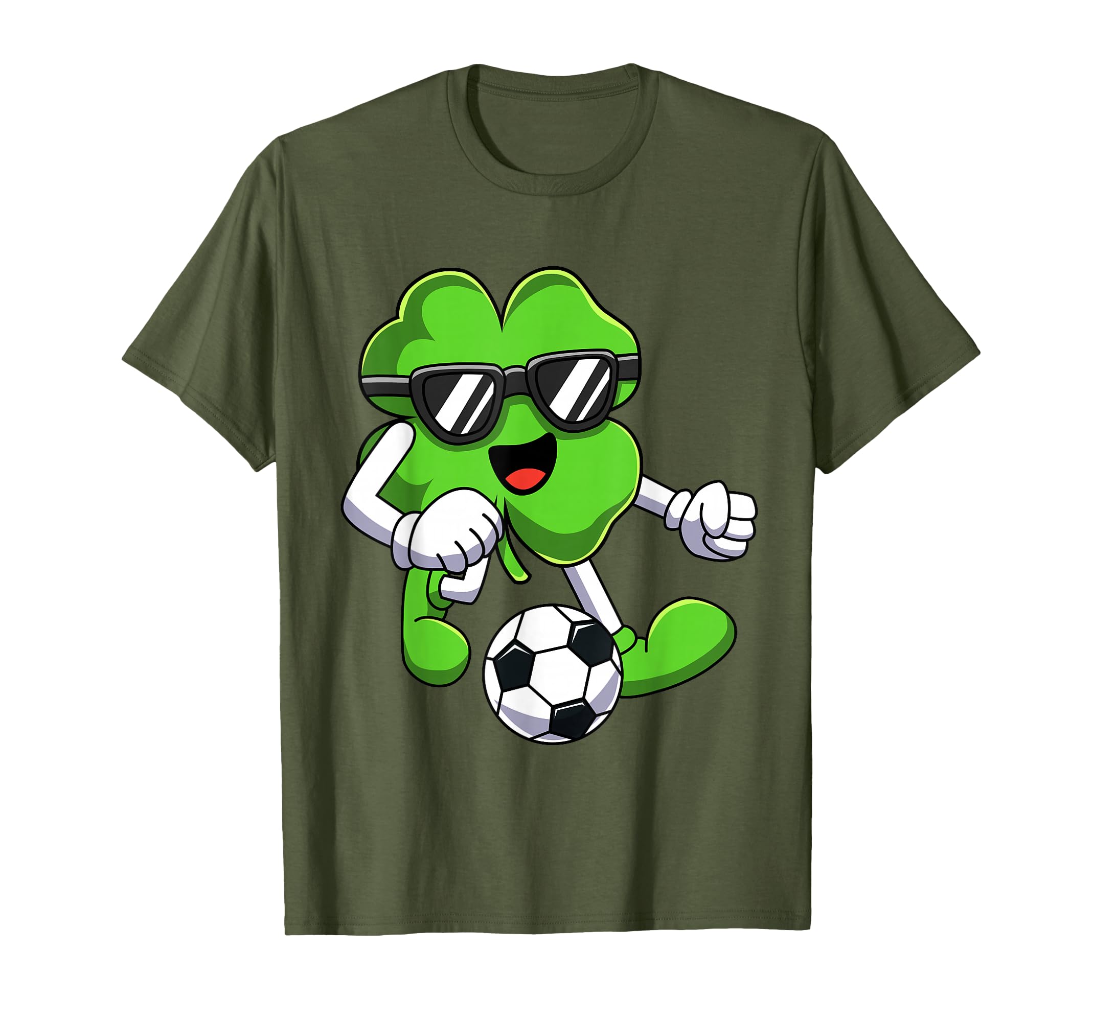 Funny Shamrock Playing Soccer Irish T-Shirt - Aesthetic Graphic for Adults - T-Shirt, Sweatshirt, Hoodie