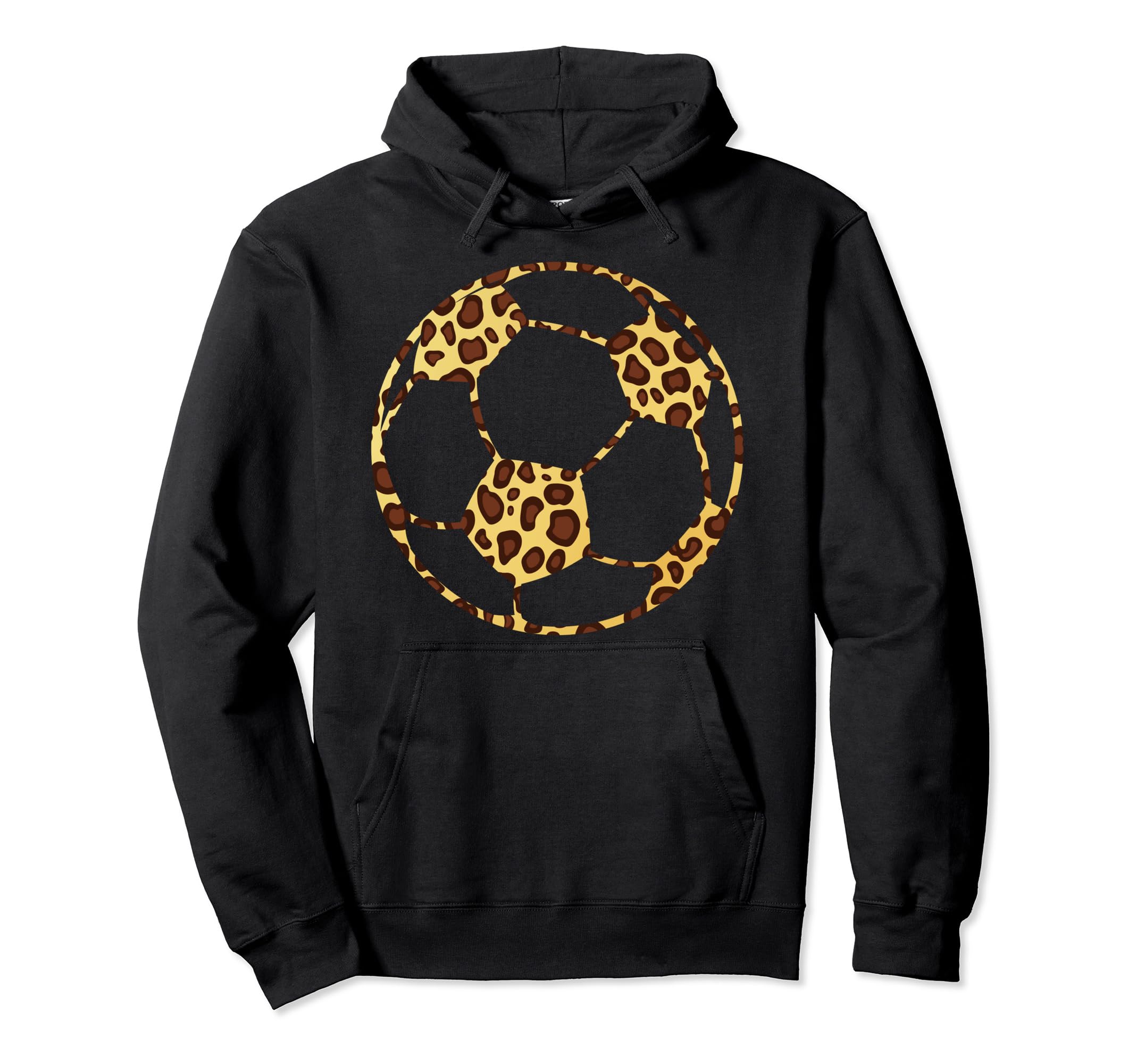 Soccerball Cheetah Leopard Pattern Hoodie - Fun Novelty Design for Adults - T-Shirt, Sweatshirt, Hoodie