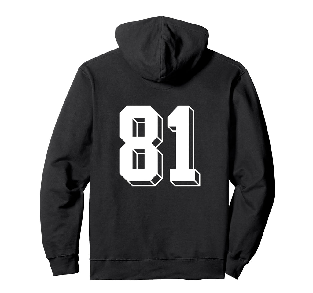 Number 81 Backside 80S 90S Team Jersey Hoodie - Custom Art Print Men Women - T-Shirt, Sweatshirt, Hoodie