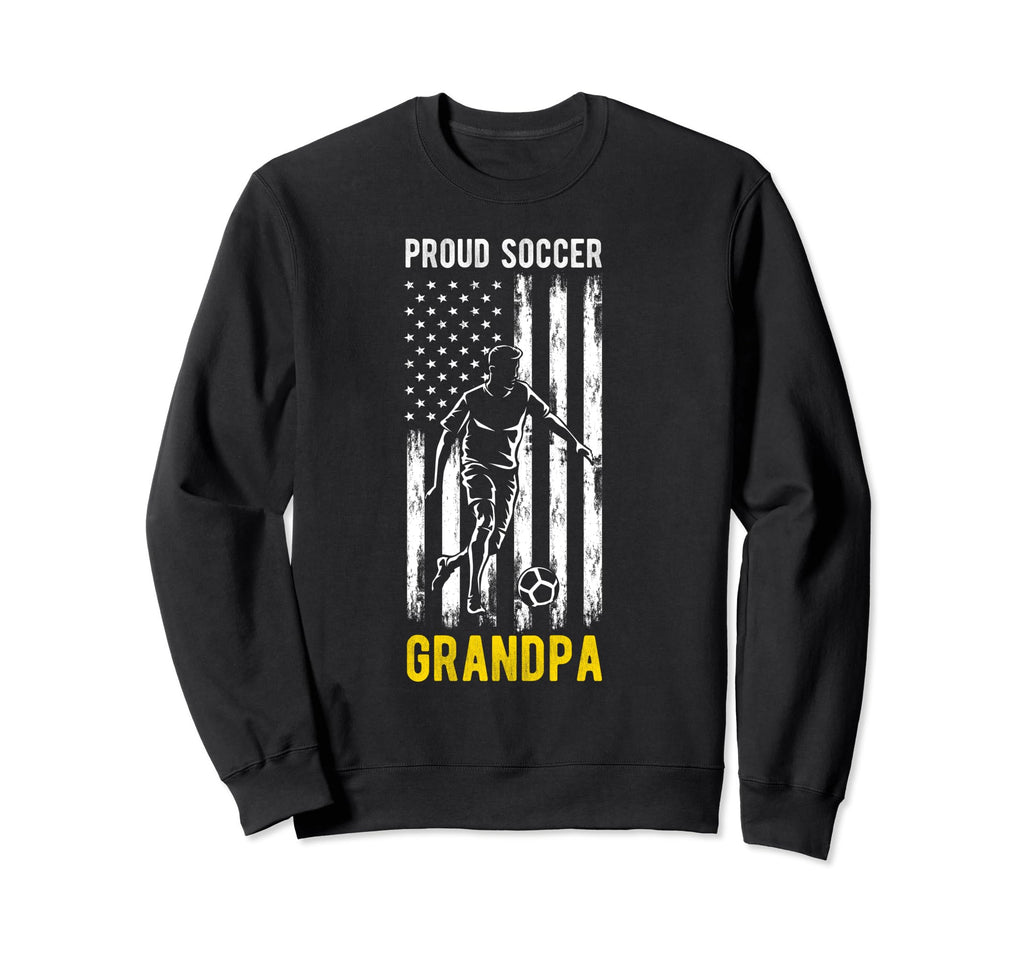 Proud Soccer Grandpa Usa Flag Family Sweatshirt - Graphic Print Men Women - T-Shirt, Sweatshirt, Hoodie