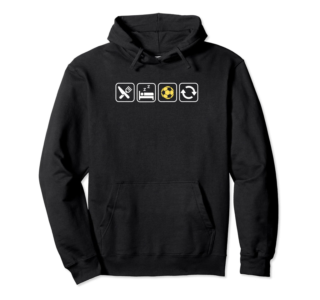 Eat Sleep Soccer Repeat Fun Soccer Lovers Hoodie - Graphic Print Unisex - T-Shirt, Sweatshirt, Hoodie