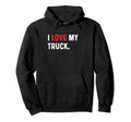 I Love My Truck Heart Lifted Offroad Hoodie - Minimalist Print for Adults - T-Shirt, Sweatshirt, Hoodie