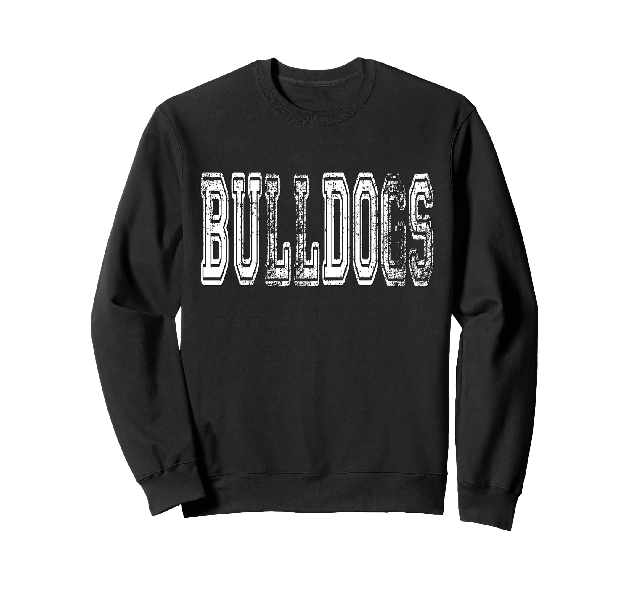 Bulldogs Mascot Distressed School Sweatshirt - Minimalist Print Men Women - T-Shirt, Sweatshirt, Hoodie
