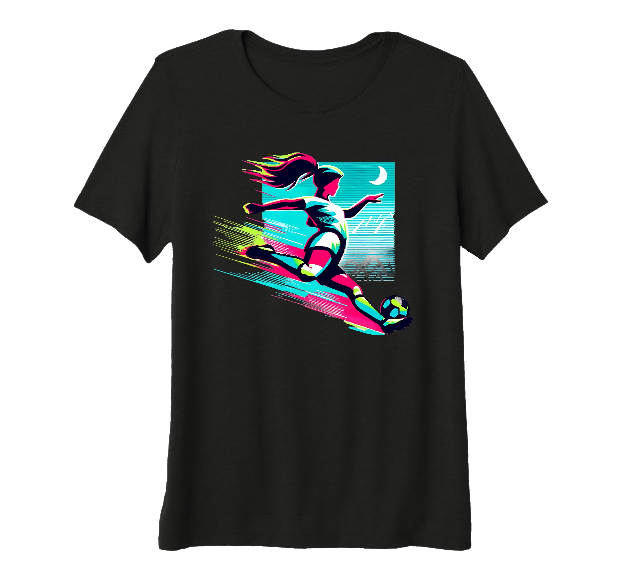 Vaporwave Glitch Art Female Soccer T-Shirt - Minimalist Print Men Women - T-Shirt, Sweatshirt, Hoodie