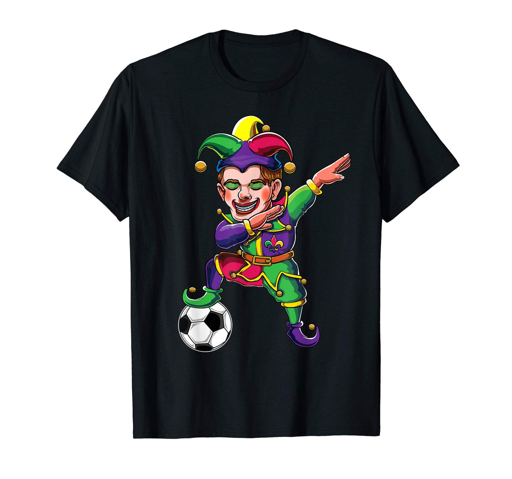 Dabbing Mardi Gras Jester Soccer Lover T-Shirt - Unique Graphic for Adults - T-Shirt, Sweatshirt, Hoodie