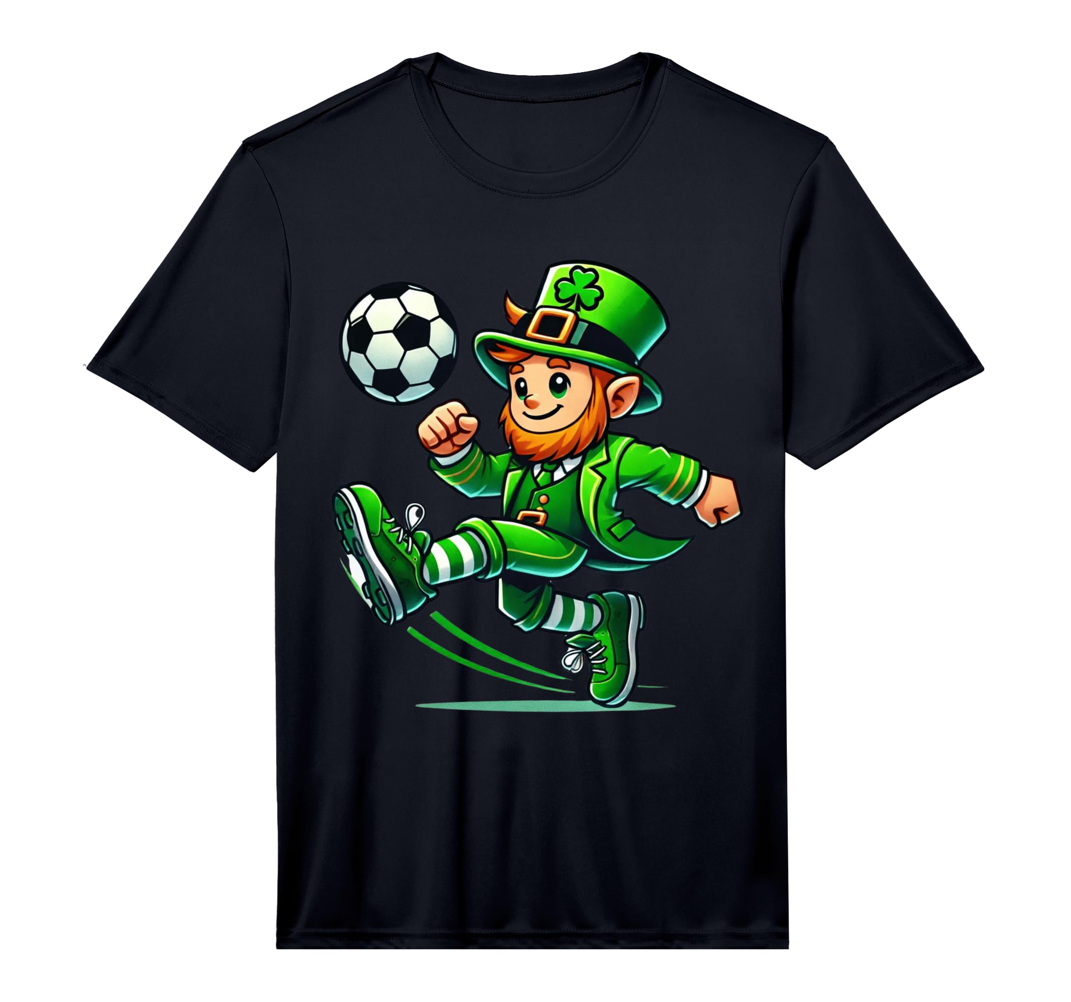 Leprechaun Soccer St Patricks Day Player T-Shirt - Custom Art Print Unisex - T-Shirt, Sweatshirt, Hoodie