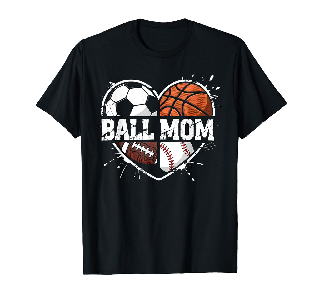 Mom Both Heart Soccer Baseball Sports T-Shirt - Novelty Apparel Men Women - T-Shirt, Sweatshirt, Hoodie
