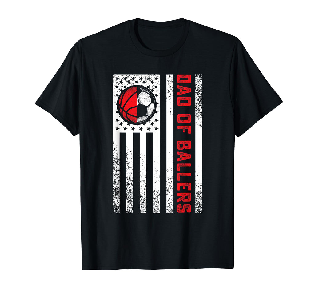 Patriotic Dad Ballers American Flag T-Shirt - Graphic Print for Adults - T-Shirt, Sweatshirt, Hoodie