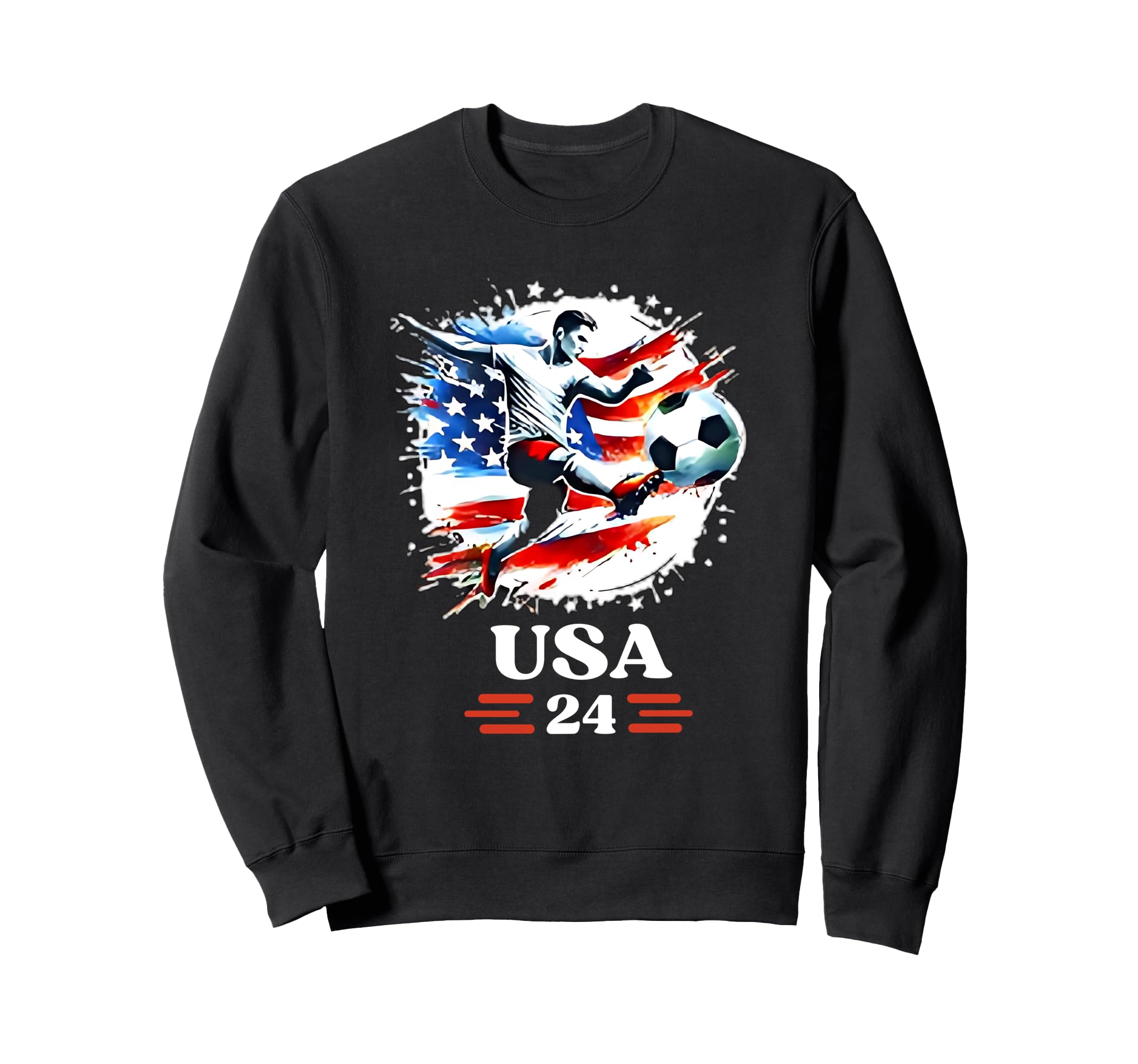 American Flag Soccer Womens Soccer 24 Sweatshirt - Novelty Apparel Unisex - T-Shirt, Sweatshirt, Hoodie