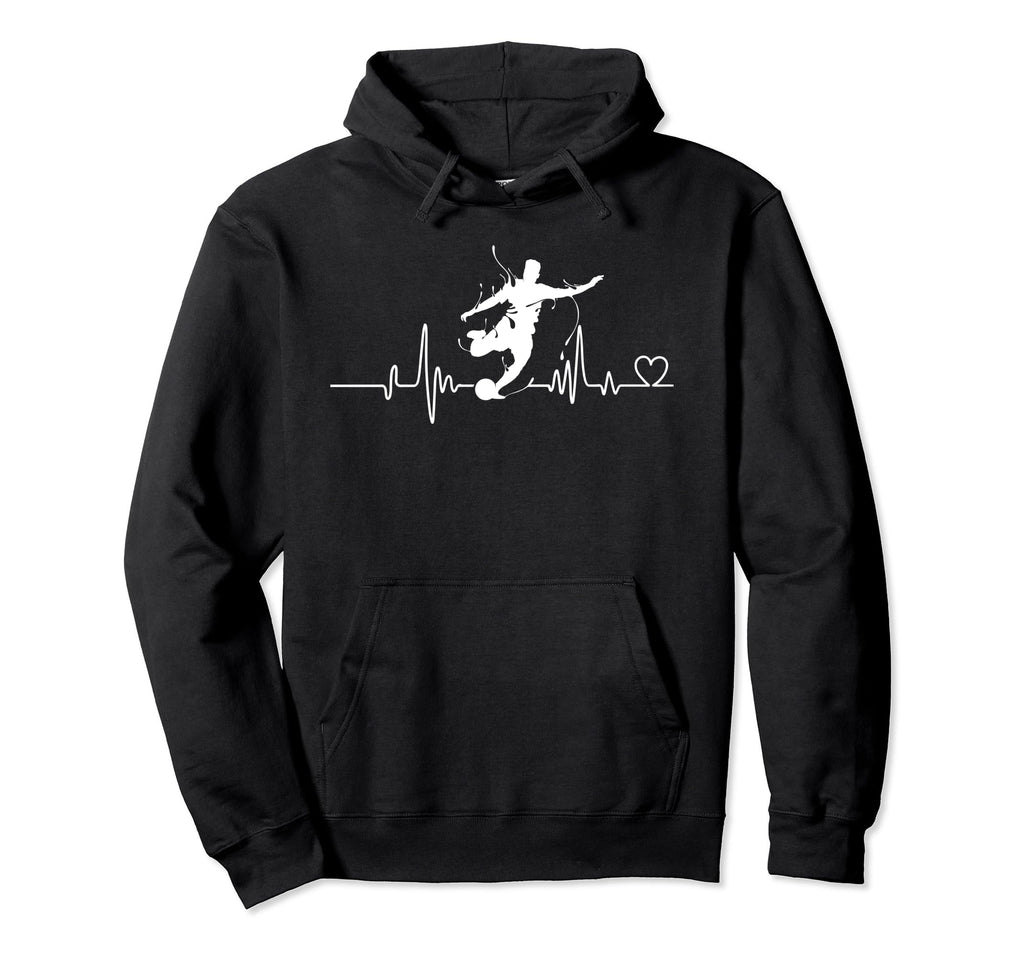 Soccer Heartbeat Tees Soccer Ball Hoodie - Novelty Apparel for Adults - T-Shirt, Sweatshirt, Hoodie