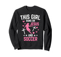 This Runs Jesus And Soccer Sweatshirt - Minimalist Print for Adults - T-Shirt, Sweatshirt, Hoodie