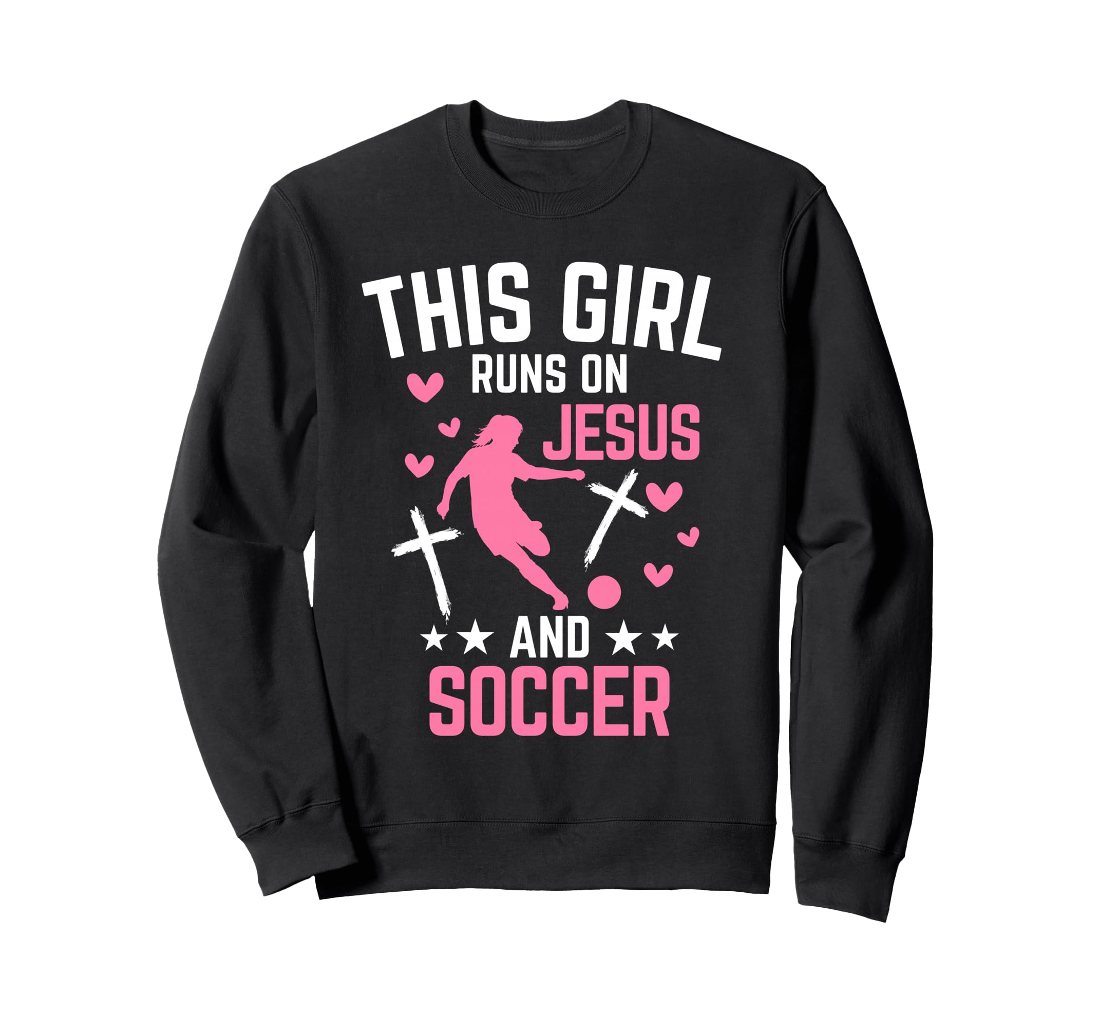This Runs Jesus And Soccer Sweatshirt - Minimalist Print for Adults - T-Shirt, Sweatshirt, Hoodie