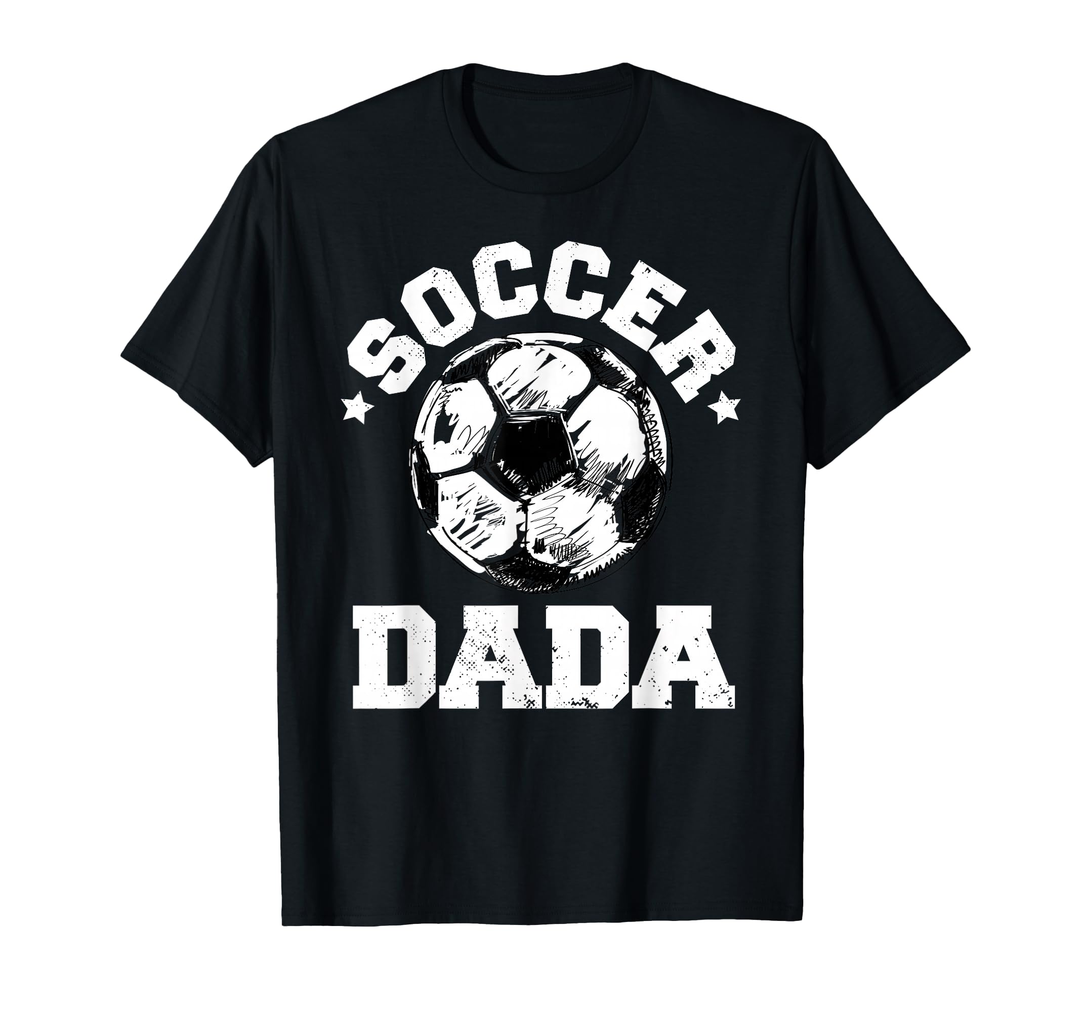 Soccer Dada Soccer Ball Distressed Funny T-Shirt - Graphic Print Unisex - T-Shirt, Sweatshirt, Hoodie
