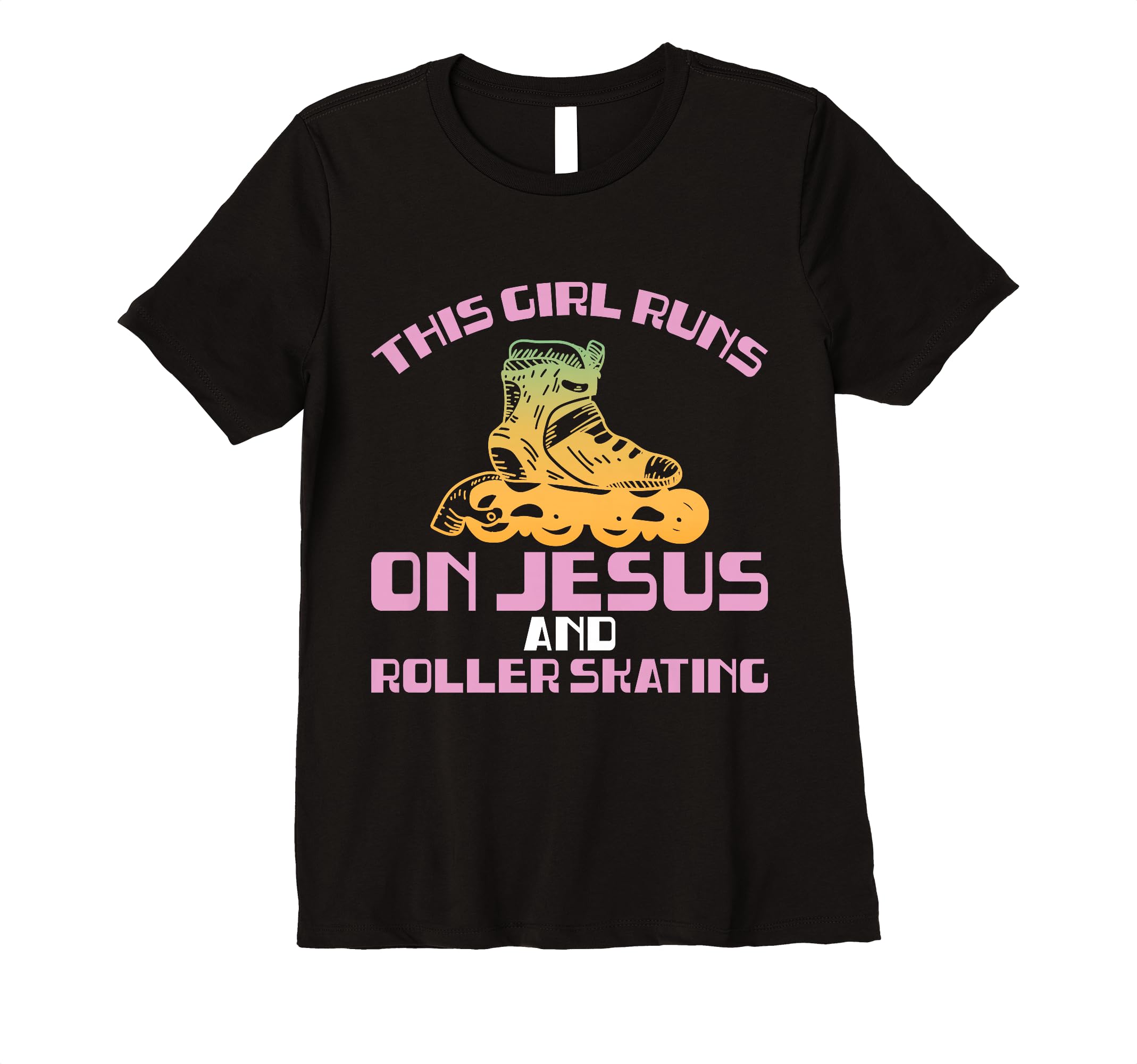 Funny Rollerskate Runs Jesus And Roller T-Shirt - Custom Art Print Unisex - T-Shirt, Sweatshirt, Hoodie