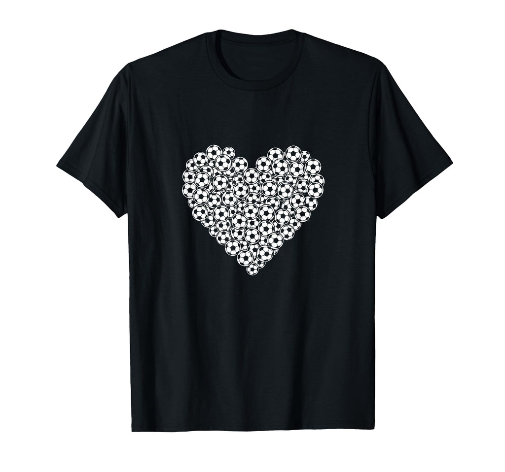 Soccer Ball Heart Shape Love Football T-Shirt - Graphic Print Men Women - T-Shirt, Sweatshirt, Hoodie