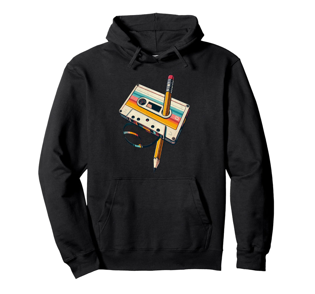 Pencil Rewind Cassette Tape Nostalgia Hoodie - Fun Novelty Design Unisex - T-Shirt, Sweatshirt, Hoodie