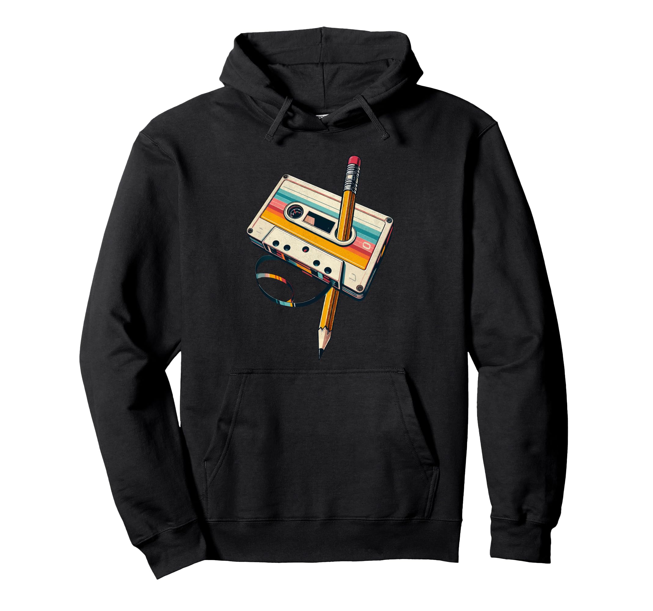 Pencil Rewind Cassette Tape Nostalgia Hoodie - Fun Novelty Design Unisex - T-Shirt, Sweatshirt, Hoodie