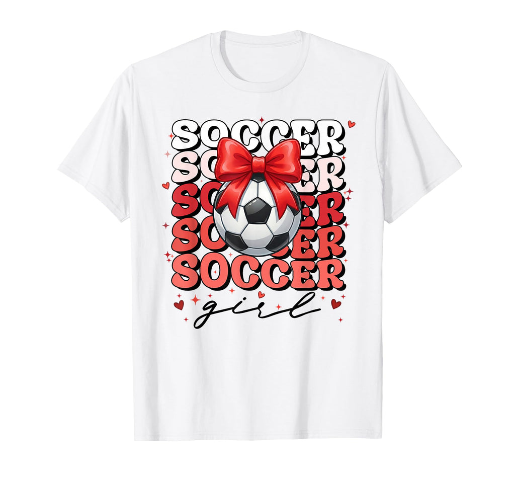 Soccer Coquette Bow Soccer T-Shirt - Fun Novelty Design for Adults - T-Shirt, Sweatshirt, Hoodie