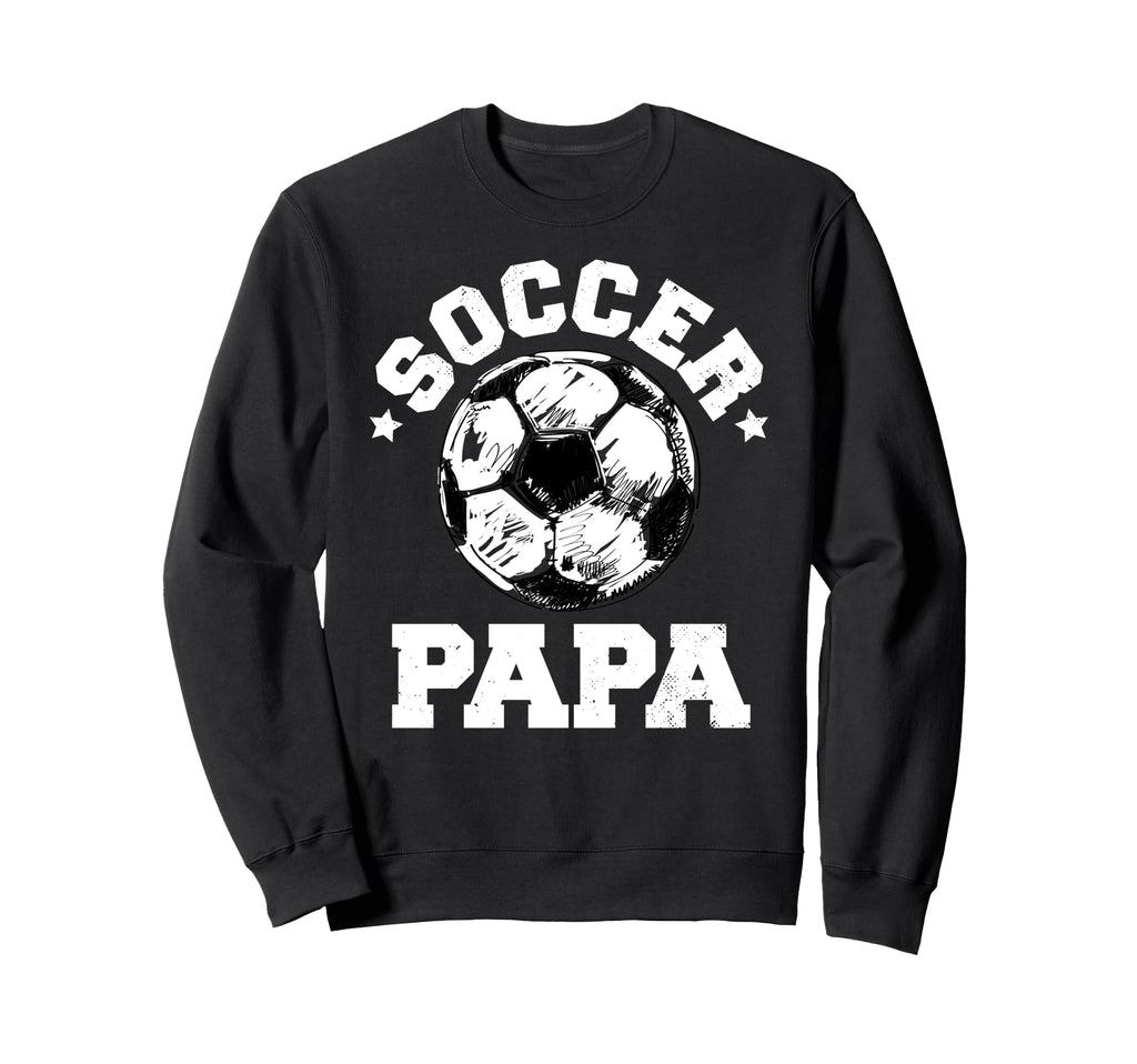 Soccer Papa Soccer Ball Distressed Sweatshirt - Minimalist Print Unisex - T-Shirt, Sweatshirt, Hoodie