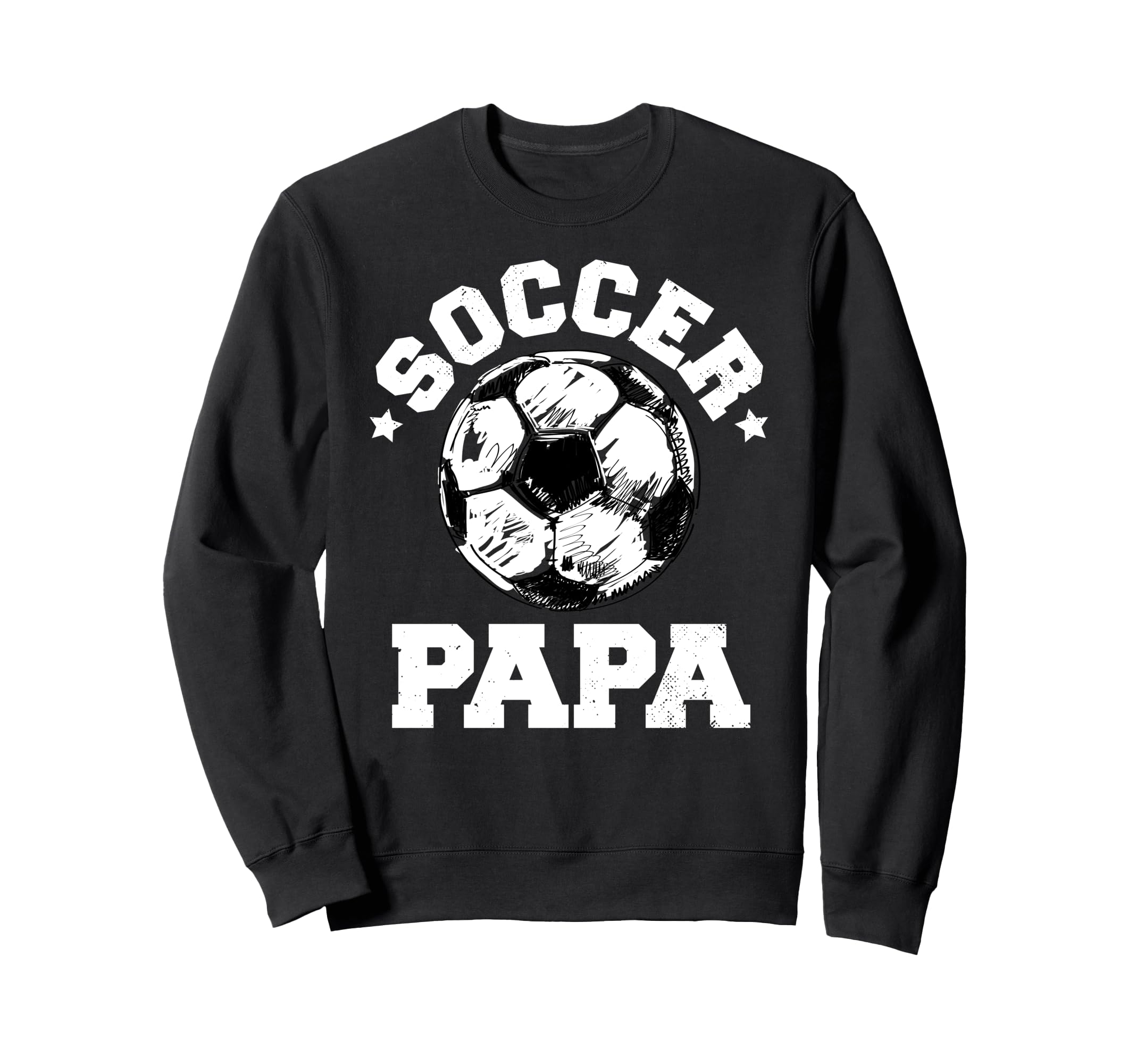 Soccer Papa Soccer Ball Distressed Sweatshirt - Minimalist Print Unisex - T-Shirt, Sweatshirt, Hoodie