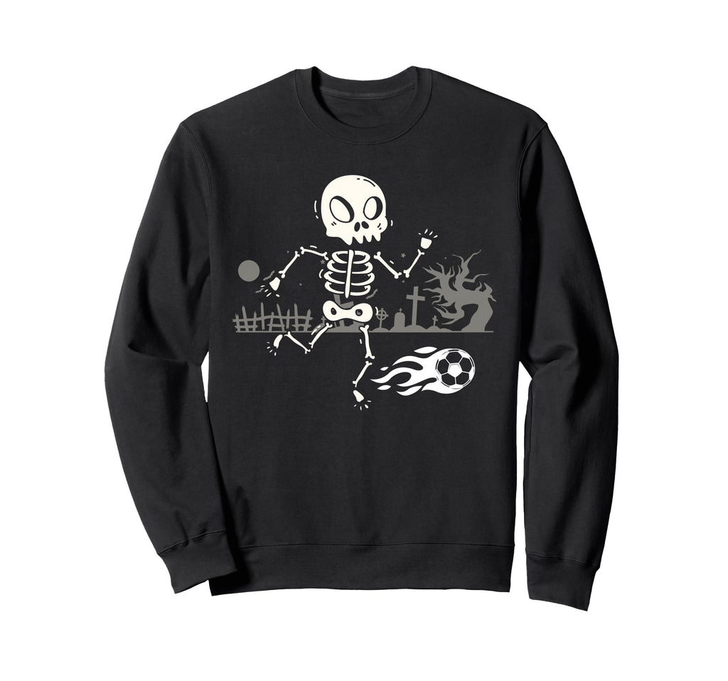 Skeleton Soccer Halloween Sport Sweatshirt - Aesthetic Graphic Unisex - T-Shirt, Sweatshirt, Hoodie