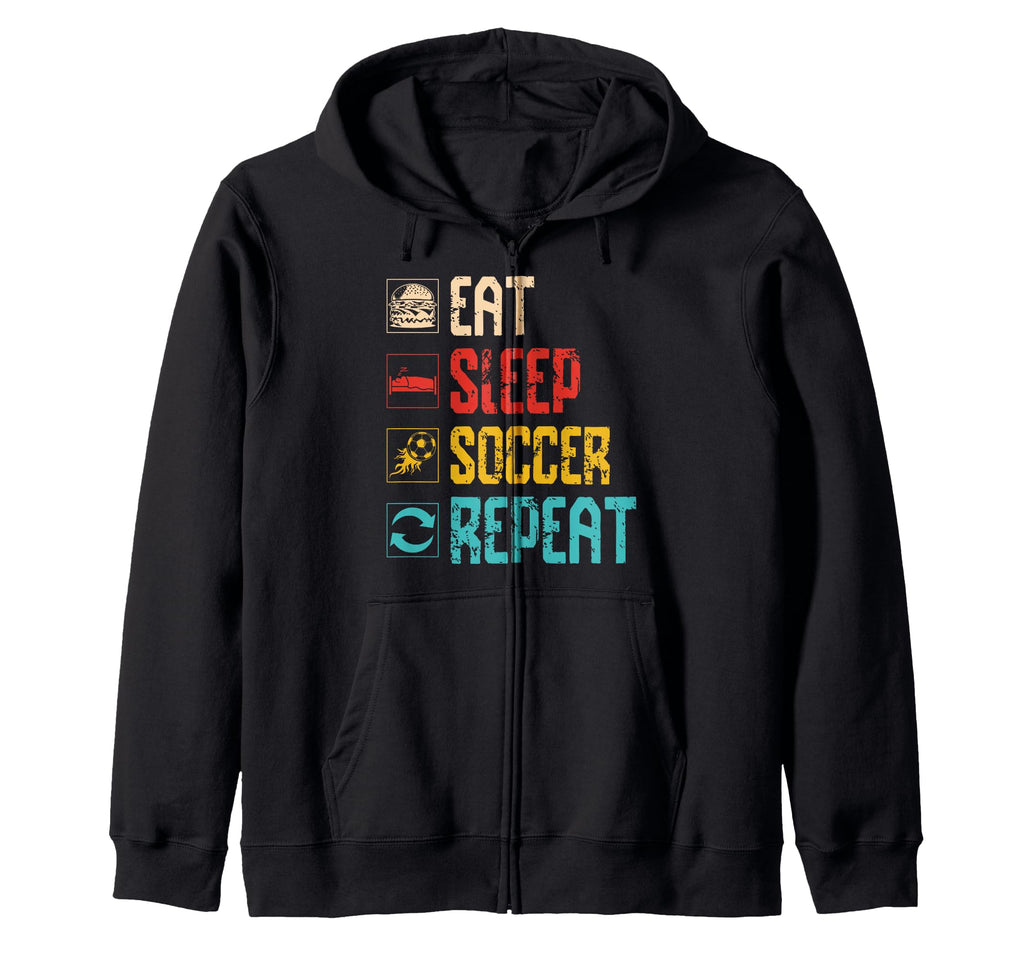 Eat Sleep Soccer Repeat Sports Team Hoodie - Unique Graphic for Adults - T-Shirt, Sweatshirt, Hoodie