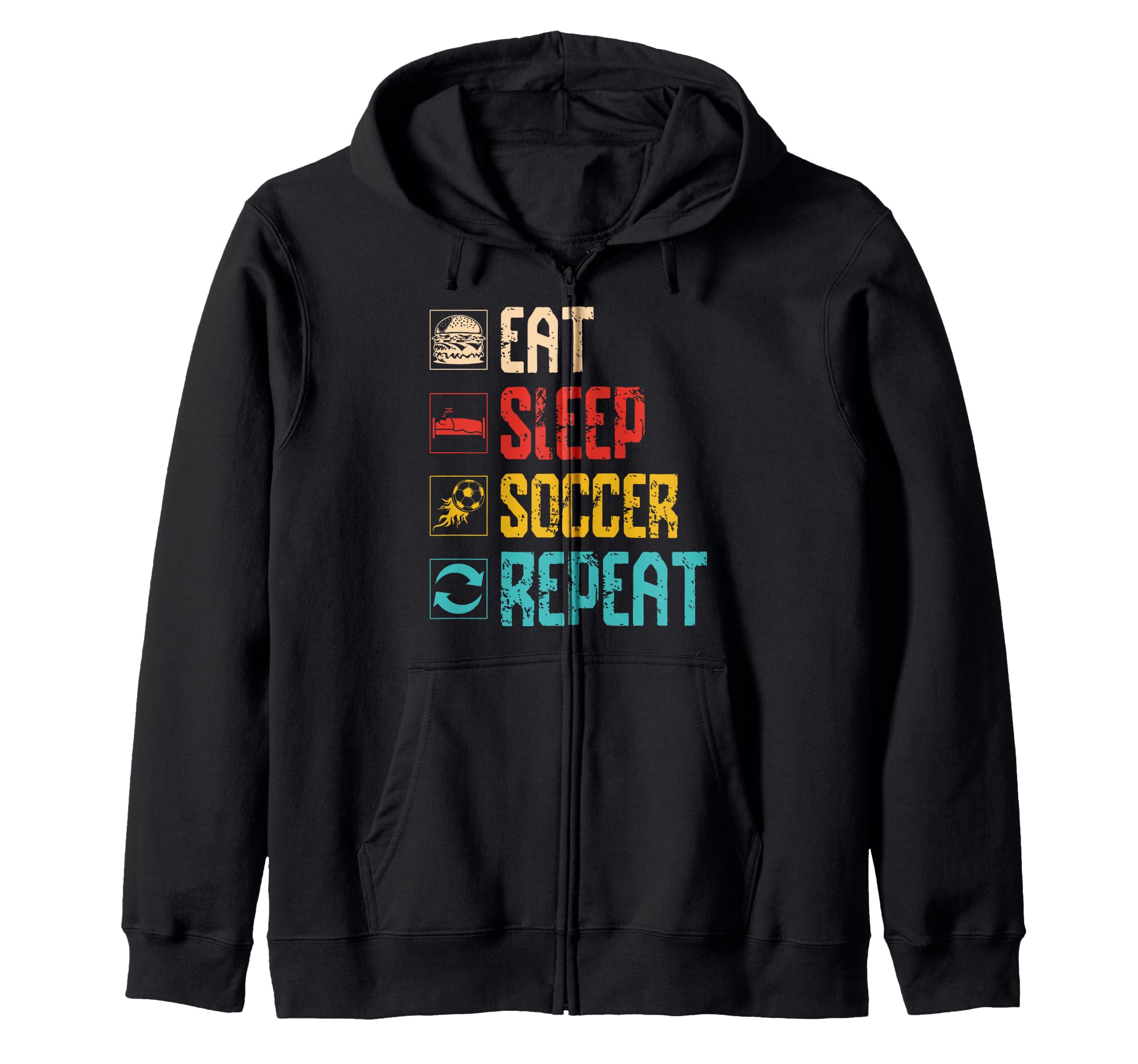 Eat Sleep Soccer Repeat Sports Team Hoodie - Unique Graphic for Adults - T-Shirt, Sweatshirt, Hoodie