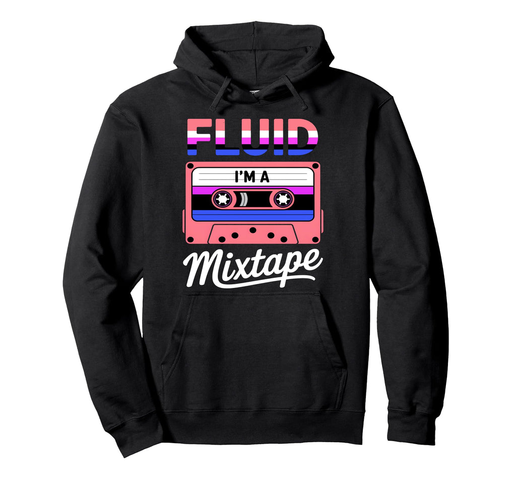 Im Mixtape Genderfluid Pride Cassette Hoodie - Novelty Apparel Unisex - T-Shirt, Sweatshirt, Hoodie
