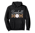 Baseball Mom Leopard Cursive Script Hoodie - Fun Novelty Design Unisex - T-Shirt, Sweatshirt, Hoodie