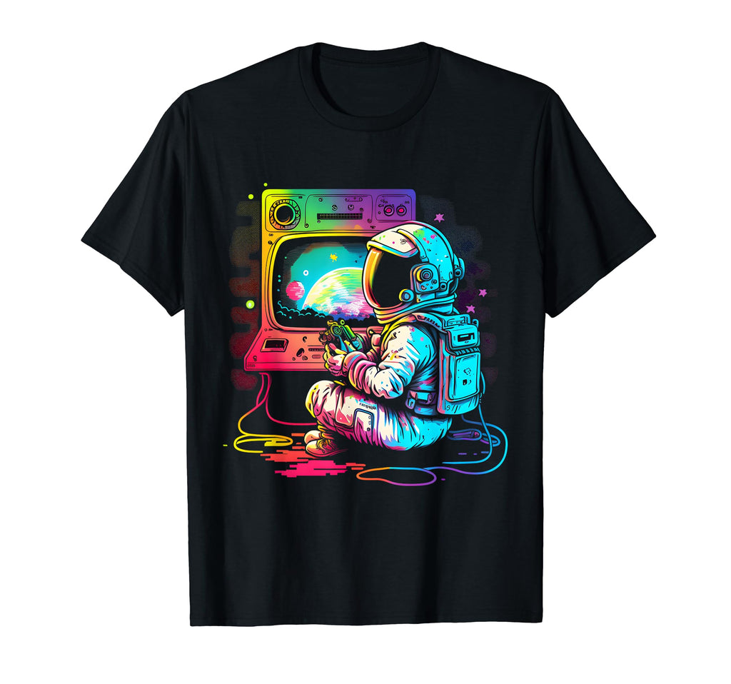 Arcade Planets Universe Gaming Astronaut T-Shirt - Unique Graphic Men Women - T-Shirt, Sweatshirt, Hoodie