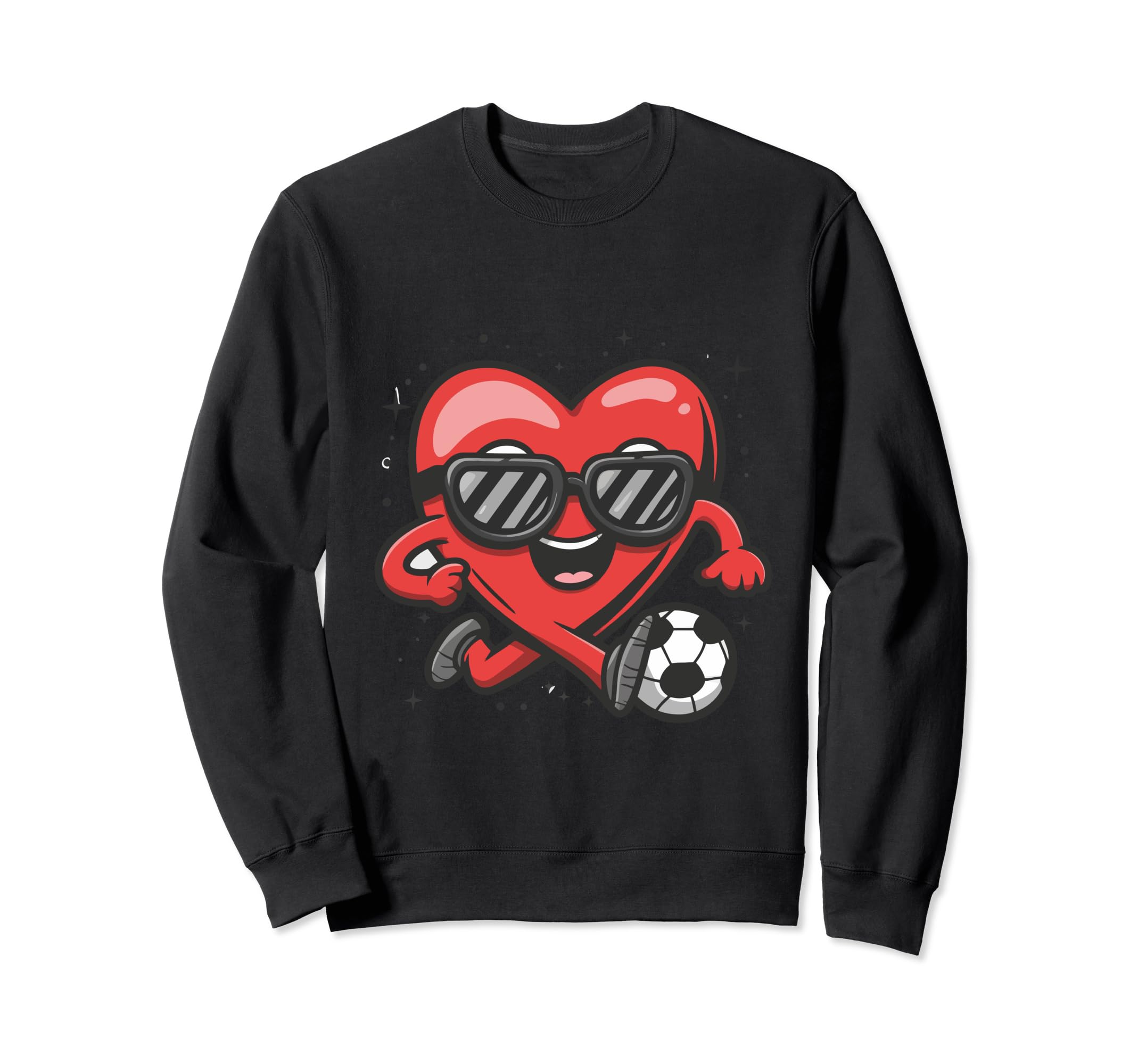Funny Heart Running Soccer Ball Sweatshirt - Streetwear Style Unisex - T-Shirt, Sweatshirt, Hoodie