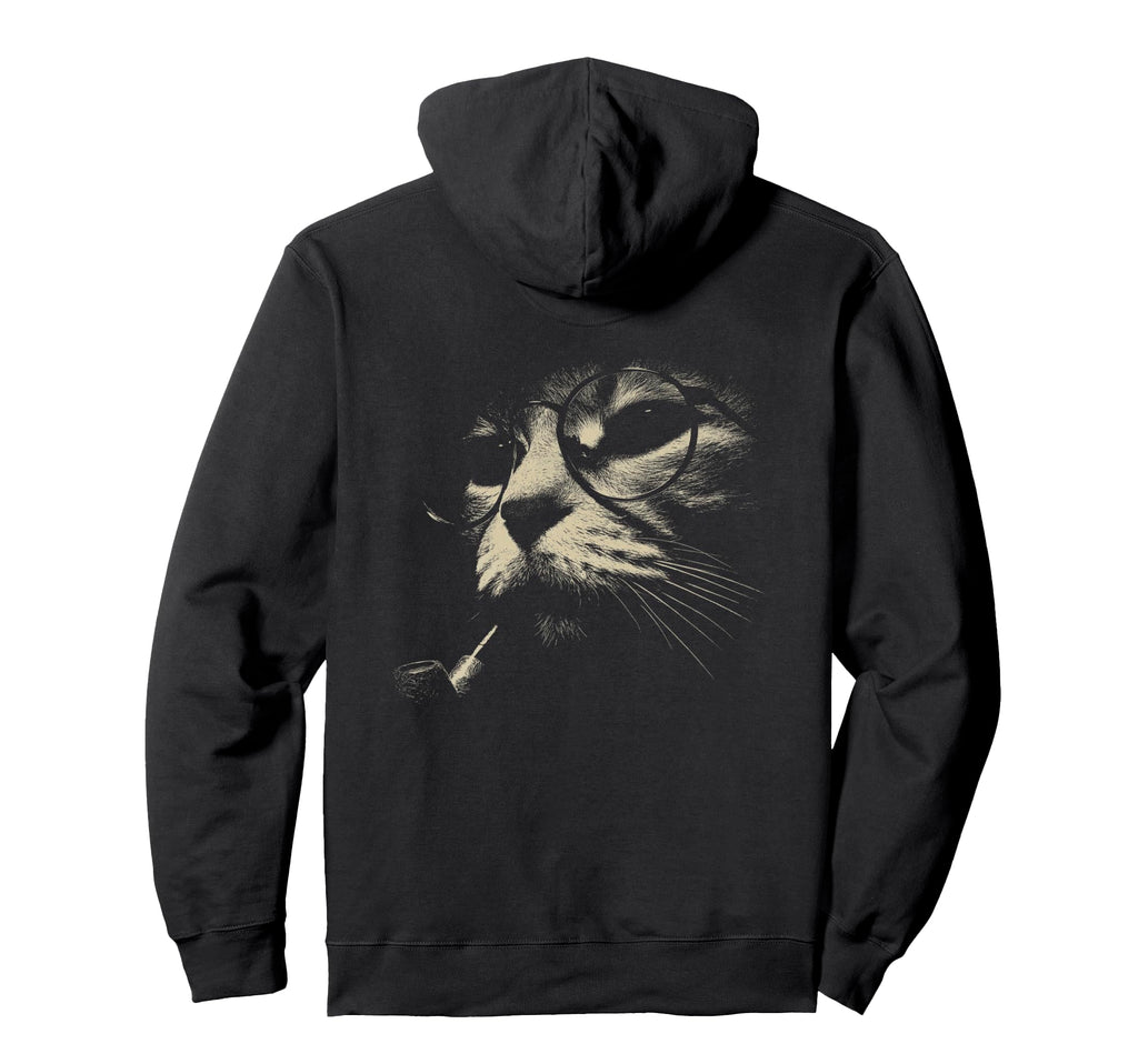 Cat Smoking Pipe Glasses Grunge Meme Hoodie - Streetwear Style for Adults - T-Shirt, Sweatshirt, Hoodie