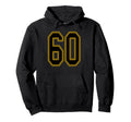 Black And Gold Number 60 Jersey Player Hoodie - Minimalist Print Unisex - T-Shirt, Sweatshirt, Hoodie