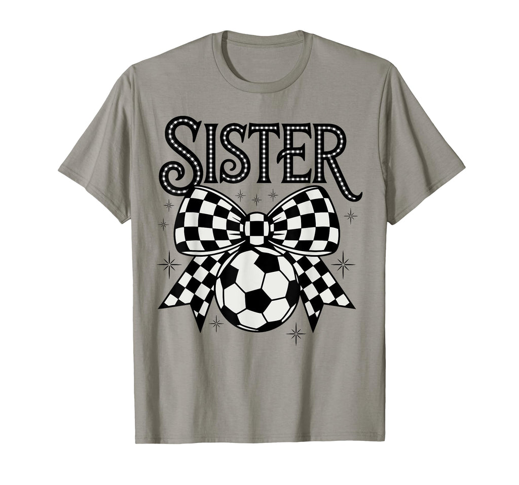 Soccer Sister Coquette Bow Soccer T-Shirt - Custom Art Print for Adults - T-Shirt, Sweatshirt, Hoodie
